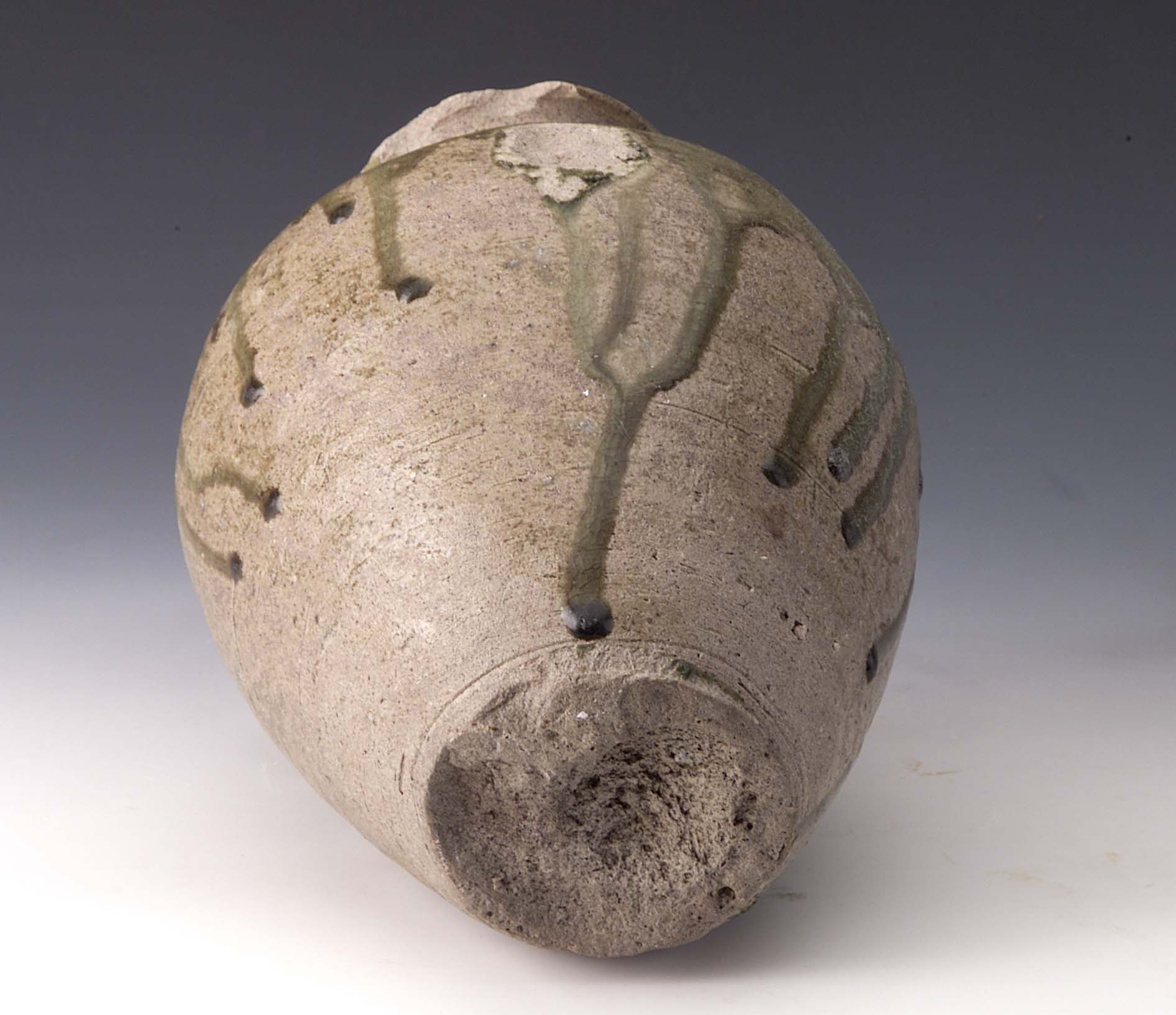 美濃　古陶　骨董　古美術　瓶　蓋付　灰釉　古窯　埋蔵文化財　発掘　出土　陶器 古陶 瓶 骨董 古美術 美濃 蓋付 灰釉 古窯 埋蔵文化財 発掘 出土